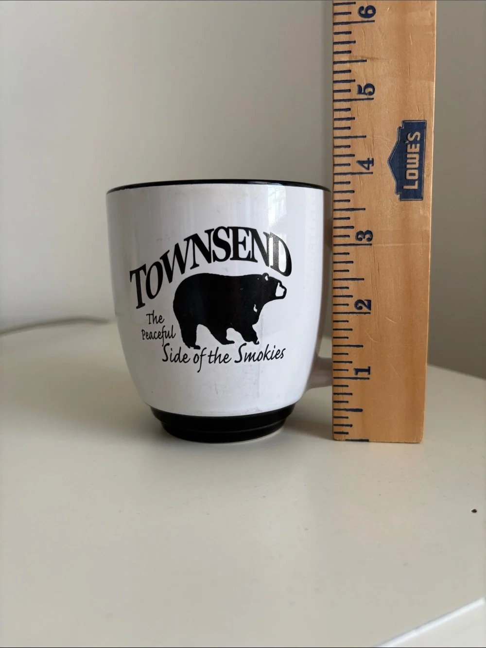 Townsend Smokey Mountains Black Bear Trailhead Steakhouse Coffee Mug black white
